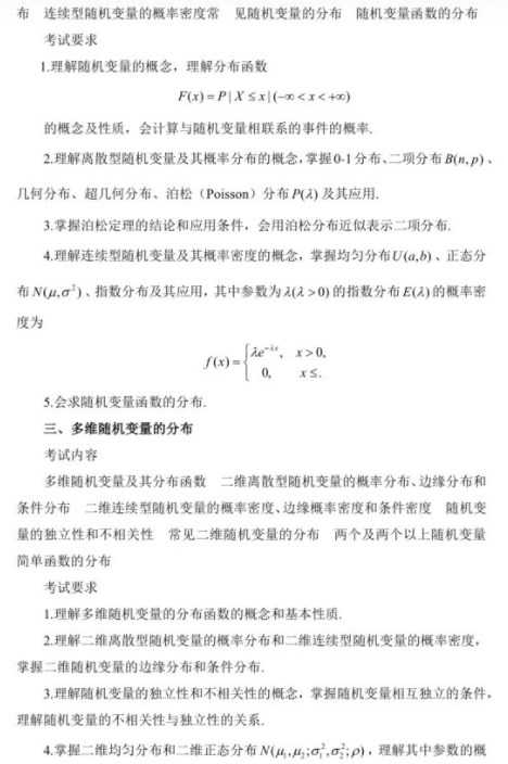 2021年考研数学三大纲